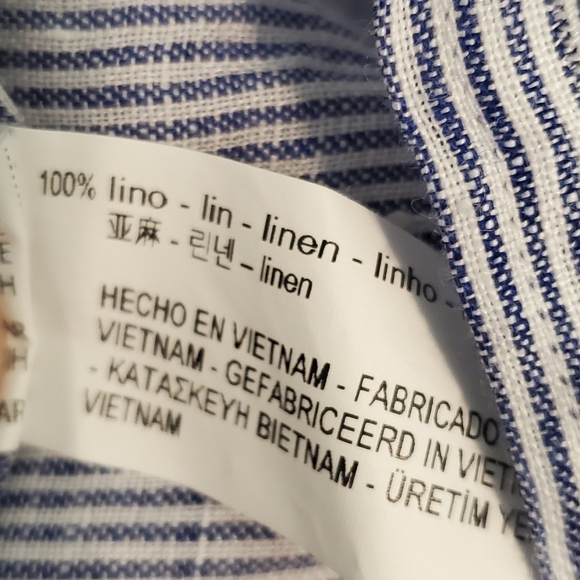 Zara Man 100% Linen Button Up Shirt Size Large - Picture 4 of 6